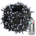 Produktbild: Monzana® 400 LED Lichterkette 40m mit Fernbedienung Timerfunktion 8 Leuchtmodi Dimmbar IP44 Stecker Weihnachten Außen Innen Weihnachtsbeleuchtung Kaltweiß