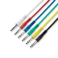 Produktbild: Adam Hall Cables 3 STAR BVV 0015 SET - Patchkabel Set, 6,3mm Klinkenstecker stereo auf 6,3mm Klinkenstecker stereo, 6 Stück, bunt, 0,15m