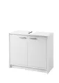 Produktbild: BEGA BBK Waschbeckenunterschrank aus MDF in Weiß matt mit 2 Türen. Abmessungen (BxHxT) 63x55x29 cm