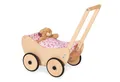 Produktbild: Pinolino Puppenwagen Trixi, aus Holz, inkl. Bettzeug und Bremssystem, Lauflernhilfe mit gummierten Holzrädern, für Kinder von 1 – 6 Jahren, natur