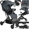 Produktbild: tectake Buggy-Kinderwagen, Einhand-Klappmechanismus, mit 5-Punkt-Gurt, Feststellbremse, Schutzbügel, pulverbeschichtetes Stahlgestell und pflegeleichter Stoffbezug, für 0 bis 36 Monate geeignet, Belastbarkeit 15 kg