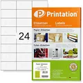Produktbild: Printation Universal Etiketten 70 x 37 mm weiß - 2400 Adressetiketten selbstklebend auf 100 DIN A4 Bogen á 3x8-24 Adressaufkleber 70x37 pro Blatt - Internetmarke bedruckbar - Klebeetiketten FBA