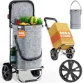 Produktbild: MONZANA® 3in1 Einkaufstrolley 56L bis 50 kg klappbar abnehmbare Tasche Handwagen Einkaufswagen Einkaufshilfe Roller Grau - Grau
