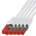 Produktbild: 5 x 10m LAN Kabel Gigabit Netzwerkkabel Patchkabel weiß Netzwerk DSL CAT5