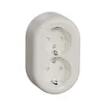 Produktbild: Schneider Electric Elso runde Schuko-Steckdose, 2-fach, Aufputz, Berührungsschutz, Renova, 16A, 250V AC, weiss, Artikelnummer WDE015896