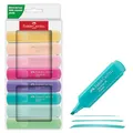 Produktbild: Faber-Castell 254658 - Textmarker Set 46, 8 Pastell Textmarker mit langlebiger Keilspitze, Strichbreite 1-5 mm, nachfüllbar