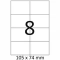 Produktbild: Etiketten A4 105 x 74mm 100 Blatt = 800 Stück