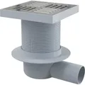 Produktbild: AlcaDrain Bodenablauf 150×150/50 mm mit einem waagrechten Abgang, Edelstahl Rost, Geruchsverschluss mit Sperrwasser