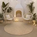 Produktbild: the carpet Kansas - Stilvoller Teppich im Jute-Look, ideal für Wohnzimmer, Esszimmer & Flur, pflegeleicht und wetterbeständig für Indoor & Outdoor, ca. 80 cm Rund