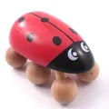 Produktbild: Massagekäfer Massagegerät Holz Marienkäfer Hand Massage 10cm rot NEU