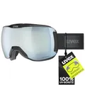 Produktbild: uvex downhill 2100 CV planet - Skibrille für Damen und Herren - aus nachhaltigen Materialien - konstraststeigernd - black/white-green - one size