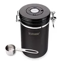 Produktbild: Schramm® Kaffeedose 1800 ml in 10 Farben mit Dosierlöffel Höhe: 19cm Kaffeedosen Kaffeebehälter aus Edelstahl, Farbe:schwarz