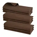 Produktbild: 9x Geschirrtuch aus Baumwolle Waffel-Piqué in Braun Küchentuch Putztuch Lappen