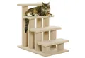 Produktbild: PawHut Kratzbaum Tiertreppe Katzentreppe Hundetreppe 4 Stufen, Beige, 61x41x60cm