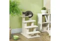 Produktbild: PawHut Kratzbaum Tiertreppe Katzentreppe Hundetreppe 4 Stufen, Cremeweiß, 61x41x60cm