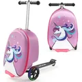 Produktbild: VEVOR Scooter Koffer, 20 L Fassungsvermögen, Reisekoffer mit Flash-PU-Rädern, TPR-Anti-Rutsch-Griff, max. Gewichtskapazität 50 kg, Kinderkoffer Handgepäck, für Kinder ab 5 Jahren, Lila
