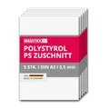 Produktbild: 5er Set Polystyrol Platten weiß I DIN A3 Kunststoff-Hartplatten PS Zuschnitte I 29,7 x 42 cm I 0,5 mm Stärke I mag277