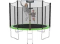 Produktbild: KINETIC SPORTS Trampolin Outdoor SALTO Ø 183/244/305/366/400/430/490 cm - Kindertrampolin Set mit Leiter, Netz, Randpolster, USA Sprungtuch - Gartentrampolin, bis zu 160kg Grün Ø 310 cm Ø 310 cm, Grün