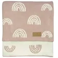 Produktbild: DIKOS® Babydecke Bio Baumwolle Mädchen Regenbögen rosa – 100% GOTS Zertifiziert