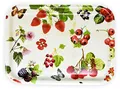Produktbild: Lashuma Mediterranes Kunststofftablett, Motiv: Waldbeeren, Kleines Desserttablett 31x23 cm, Serviertablett eckig