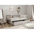 Produktbild: TIMBEE Alfi Box Kinderbett 90x180 mit Schublade Kiefernholz Bett Grau - Grau