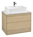 Produktbild: Villeroy & Boch Finion Waschbeckenunterschrank für Becken mittig für Finion / Memento 2.0 2 Auszüge 800 x 603 x 501 mm - Oak Veneer / Glass White Matt - F09100PC