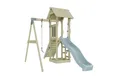 Produktbild: OutdoorToys Spielturm Göteborg, aus Holz in Eisblau mit Kinderschaukel & Rutsche