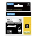Produktbild: Dymo Rhino Band Industrie Polyesteretiketten, 9 mm x 5.5 m, schwarz/transparent