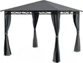 Produktbild: Blumfeldt Mondo - Pergola Partyzelt Gartenzelt Gazebo, Größe: 2,95 x 2,6 x 2,95 m (BxHxT), 4 Seitenteile, EasyMount Concept, Witterungsschutz: UV / Wind / Regen, dunkelgrau