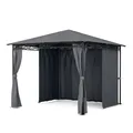 Produktbild: Gartenpavillon Gazebo 3x3m Schrägdach Sonnen UV-Schutz Partyzelt Wasserabweisend