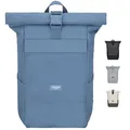 Produktbild: LARKSON Rucksack Damen Herren Hellblau - No 4 - Rolltop Backpack mit Laptopfach Uni, Arbeit & Fahrrad - Großer Reiserucksack - Wasserabweisend