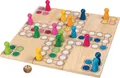 Produktbild: goki 56914 - Brettspiel Ludo aus Holz für 4 Spieler hochwertig verarbeitet 24 x 24 cm