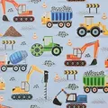Produktbild: Geschenkpapier Baustelle 70cm x 2m Rolle mit Bagger & Baufahrzeugen - Blau