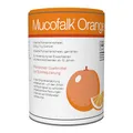 Produktbild: Mucofalk Orange, hochwertige Flohsamenschalen, Arzneimittel bei Darmbeschwerden wie z.B. chronischer Verstopfung oder unterstützend bei Durchfall, als Granulat in der Dose, Orangengeschmack, 300 g