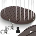 Produktbild: CCLIFE Gartendusche Aussendusche Bodendusche Outdoor, Außendusche Garten Dusche Mit Fußrad, Fontänenhöhe 4m, rutschfeste Wetterfest Braun, CushHom