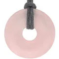 Produktbild: Rosenquarz rosa Donut 30 mm Anhänger mit Baumwollband | Edelsteinschmuck