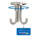 Produktbild: MS Beschläge® Garderobenhaken Edelstahl drehbar 360° – 3-fach Kleiderhaken zur Deckenmontage inkl. Montagematerial - Deckenhaken platzsparend für Jacken, Taschen, Handtücher, robust & matt gebürstet