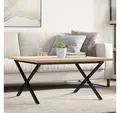 Produktbild: vidaXL Couchtisch, Couchtisch X-Gestell 90x90x45,5cm Massivholz Kiefer & Gusseisen
