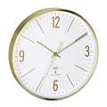Produktbild: TFA Dostmann Analoge Funk-Wanduhr, 60.3534.55, 30cm, Goldener Metallrahmen, leises Uhrwerk, modernes Design, mit Glas-Abdeckung, Gold
