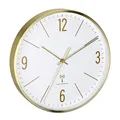 Produktbild: Analoge Funk-Wanduhr 60.3534.55 30cm Goldener Metallrahmen leises Uhrwerk mod...