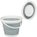 Produktbild: Relaxdays - Faltbarer Eimer, 10 l Putzeimer, platzsparend zusammenklappbar, Falteimer für Haus, Auto und Camping, grau