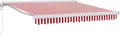 Produktbild: vidaXL Markise Rot und Weiß 300 x 250 x 165 cm Polyester und Aluminium