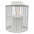 Produktbild: Laterne Metall Außen weiß matt 15x18cm mit LED Kerze 3D-Flamme warmweiß Timer