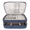 Produktbild: Ruyosn Kabel Organizer Tasche Wasserdicht Kabeltasche Groß Festplattentasche Elektronische Tasche Doppelschicht Elektro Organizer Cable Bag Elektronik Zubehör Organisator Kabel Power Bank Blau