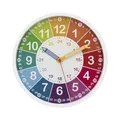 Produktbild: K&L Wall Art Kinder Wanduhr leise Lernuhr Uhr für Mädchen und Jungen Kinderwanduhr Regenbogen 25cm Durchmesser