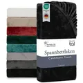 Produktbild: Blumtal Spannbettlaken Spannbettlaken Cashmere Touch - Oeko-TEX zert. Bettlaken, Winter - Plüsch Spannbettlaken aus Mikrofaser schwarz 180 cm x 200 cm