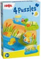 Produktbild: 2, 2x3, 4 Teile HABA Kinder Puzzle 4 Tierkinder mit Holzfigur Ente 2012186001