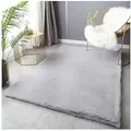 Produktbild: Vimoda Hochflor-Teppich Softy,hochwertiger Fellteppich Wohnzimmer, Rechteckig, Höhe: 25 mm, Eleganter langflor Läufer, Einfarbig, kuschelig, waschbar silberfarben Rechteckig | 120 cm x 160 cm x 25 mm