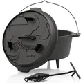 Produktbild: BBQ-Toro Dutch Oven DO45P, 4,2 L Premium Gusseisen Kochtopf, Gusstopf - Schwarz