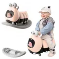 Produktbild: 3in1 Rutschfahrzeug Babyroller + Schaukeltier + Balancierbrett, Yoyo Babyrutscher Rutschauto Lauflernrad ab 10 Monaten, PP Material, BPA-frei, max. 30kg, Pink